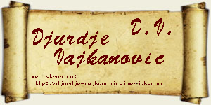 Đurđe Vajkanović vizit kartica